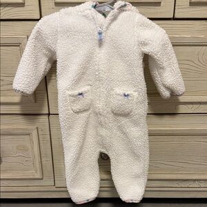 Carter's White Sherpa Footie